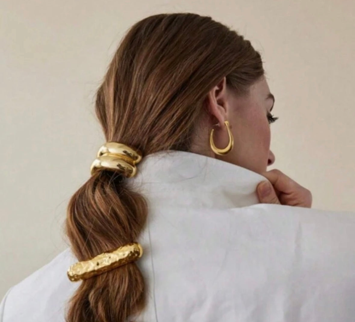 Hammered Gold Barrette