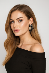 Black Flower Earrings
