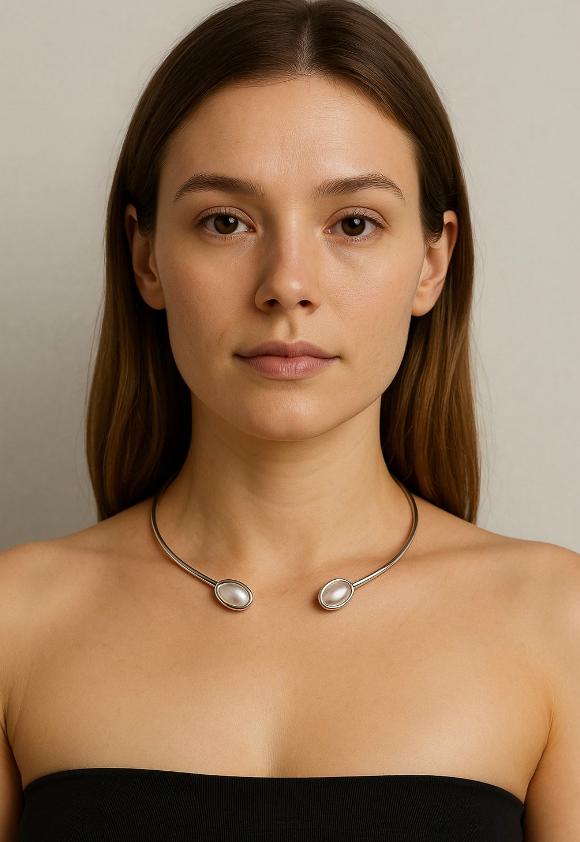 Silver with Pearl Choker