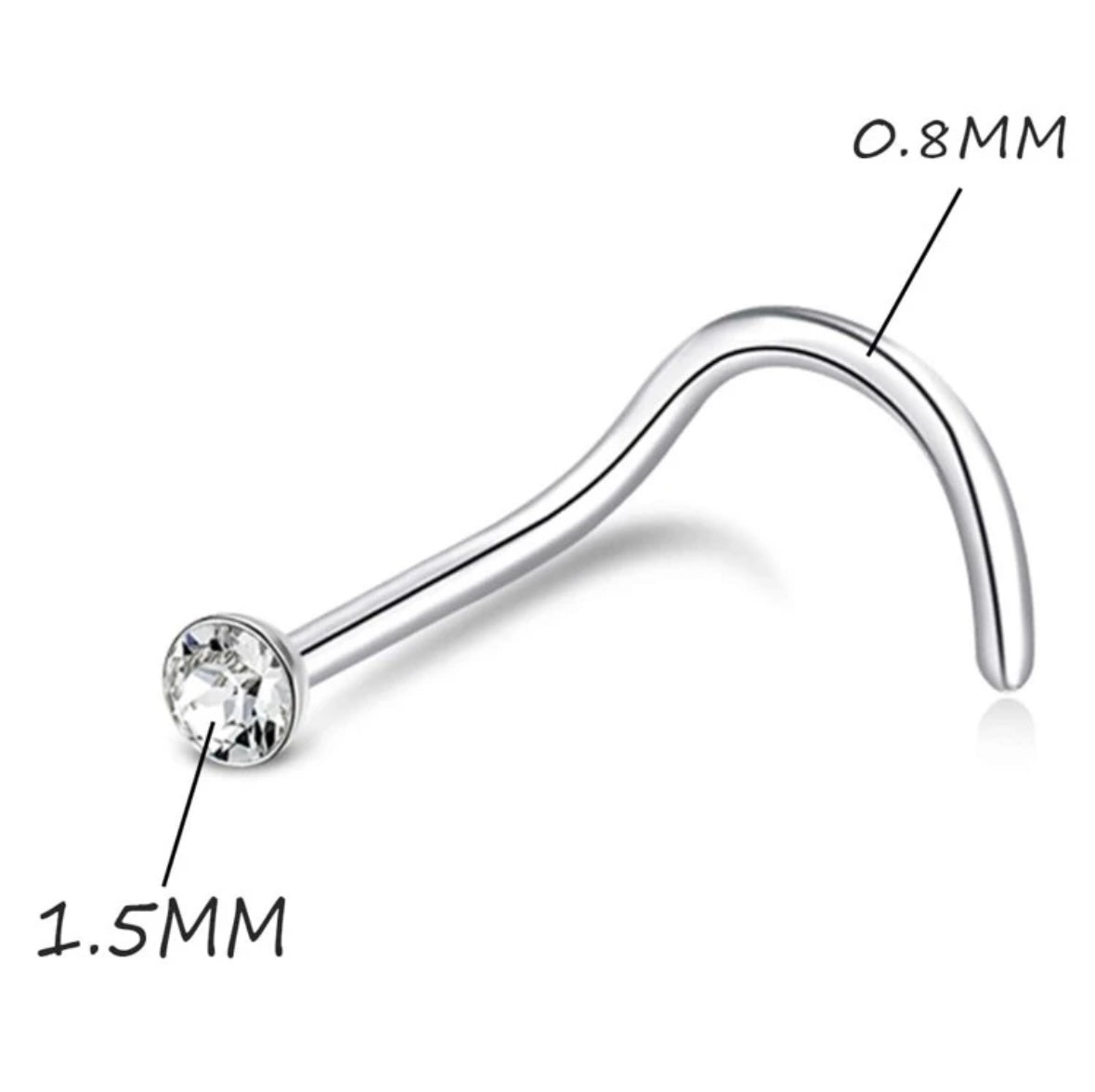 Shiny Stud Nose Piercing