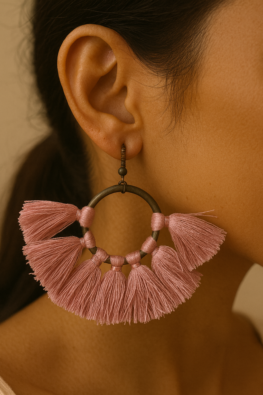 Rose Tassel Earrings