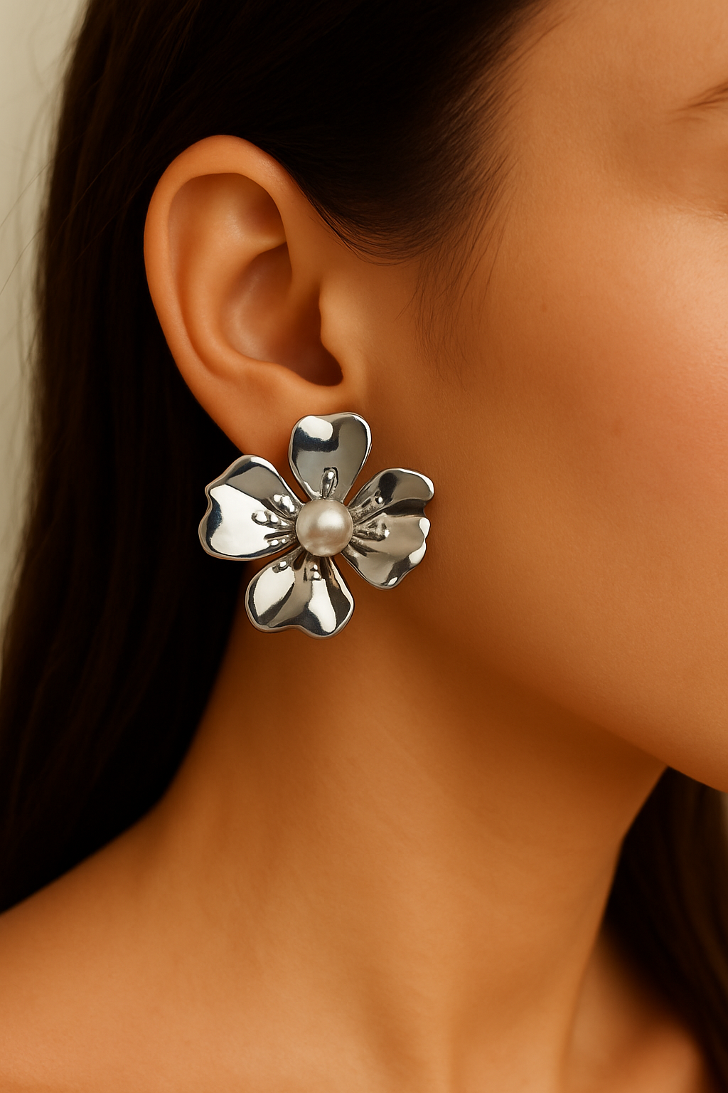 Pearl Flowery Earrings