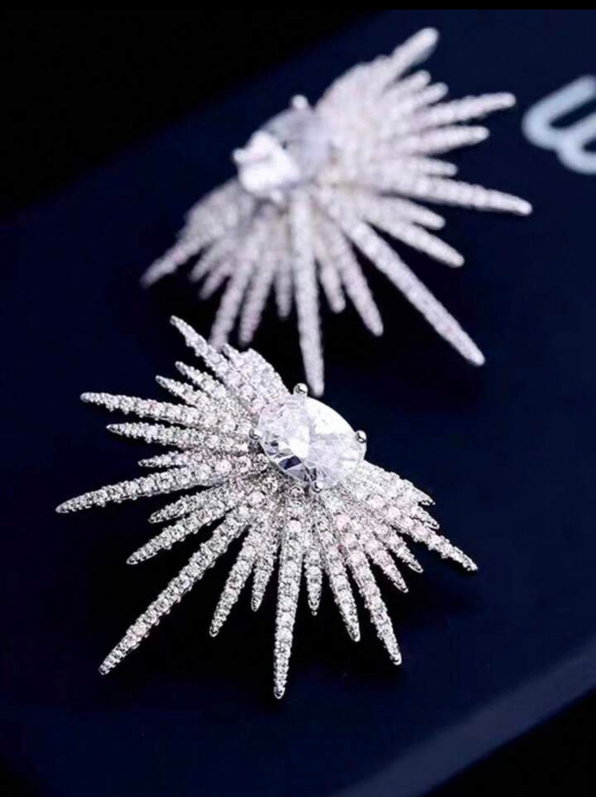 Super Shiny Zircon & Sterling Silver Earrings