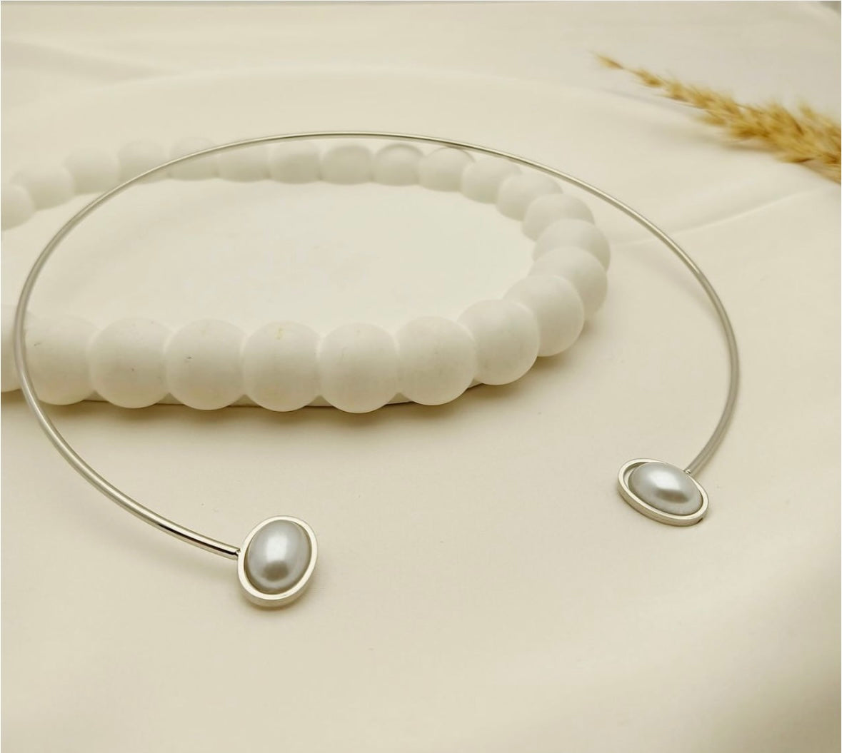 Silver with Pearl Choker