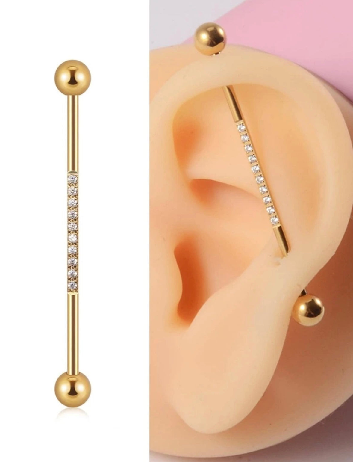 Golden Industrial Earring