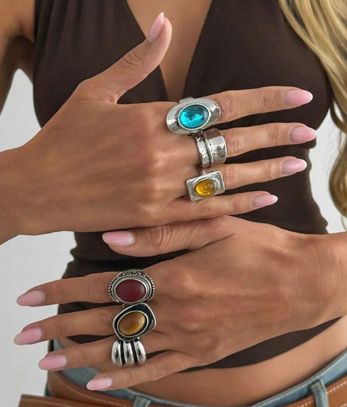 6 Pcs Vintage Statement Rings