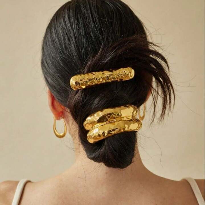 Hammered Gold Barrette