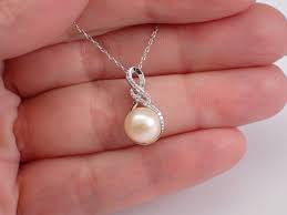 Natural Pearl with 925 Sterling Silver Necklace