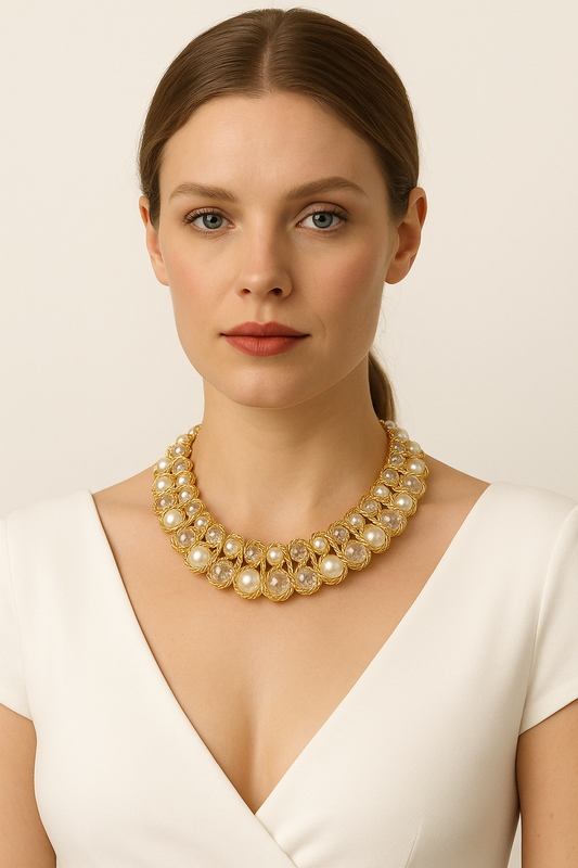 Crystal Ocean Pearl Necklace