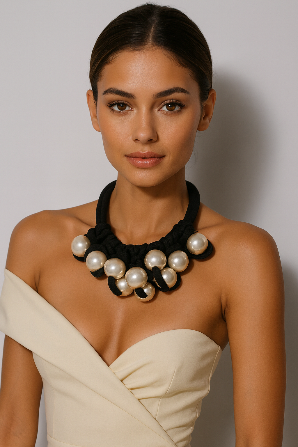 Noir Pearly Statement Necklace