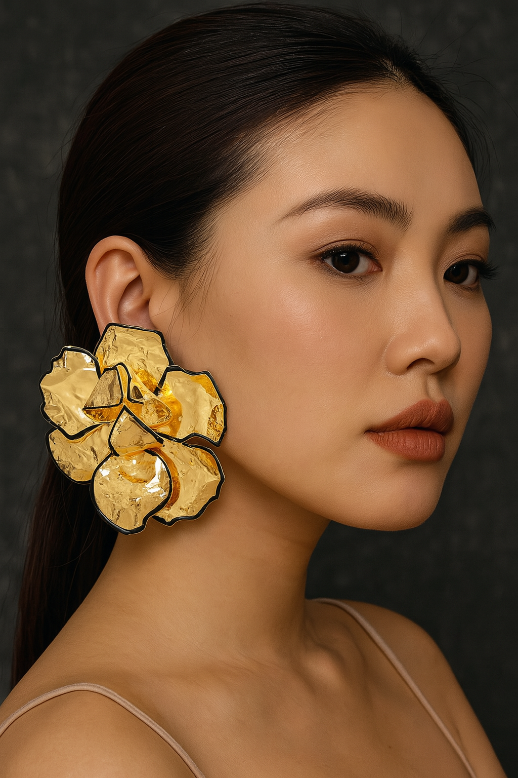 Golden Flowery Earrings