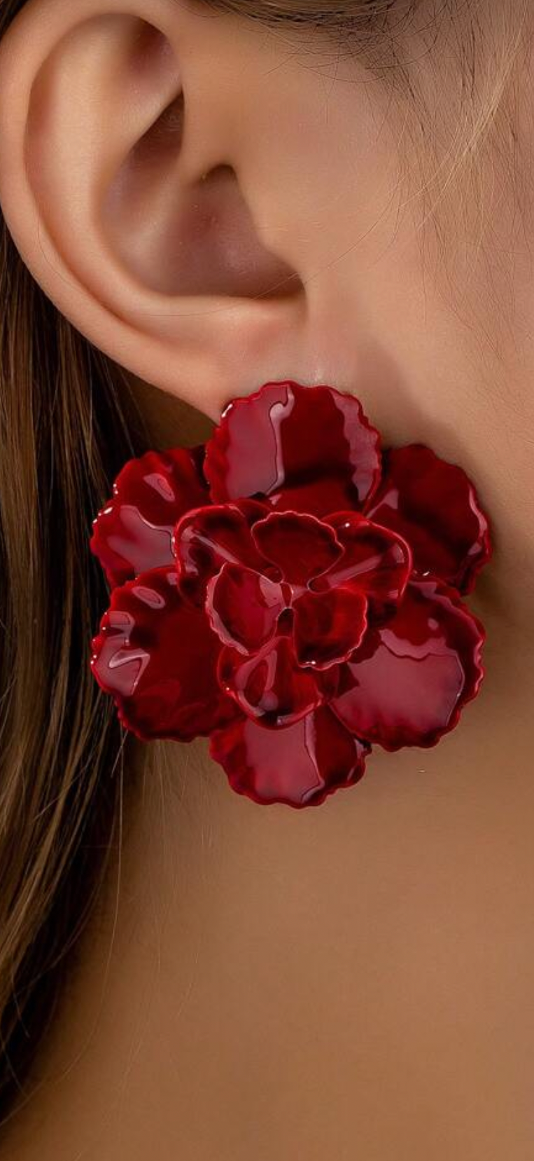 Petite Fleur Rouge Earrings