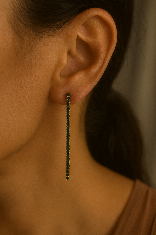 Green Straight Earrings