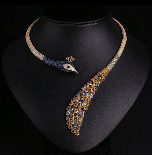 Peacock's Head Statement Necklace