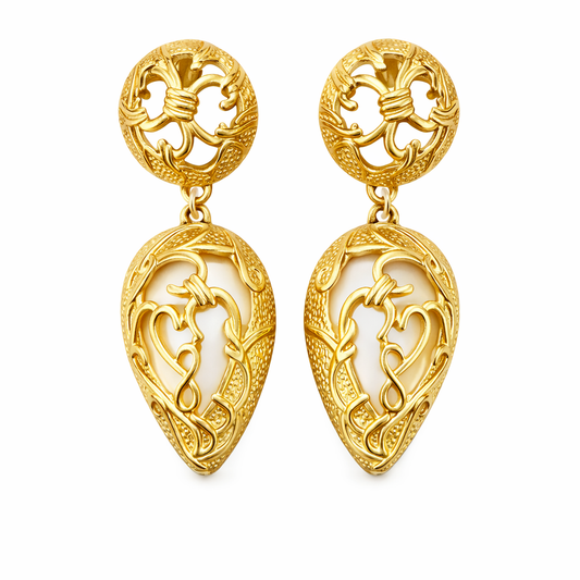 Hidden Pearl Heart Earrings