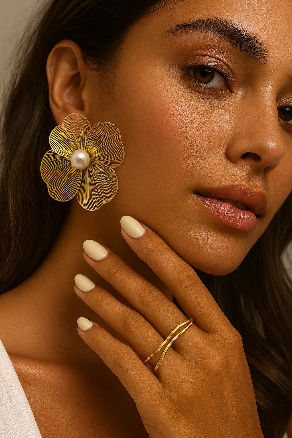 Golden Flower Earrings