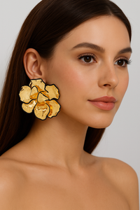 Golden Flowery Earrings