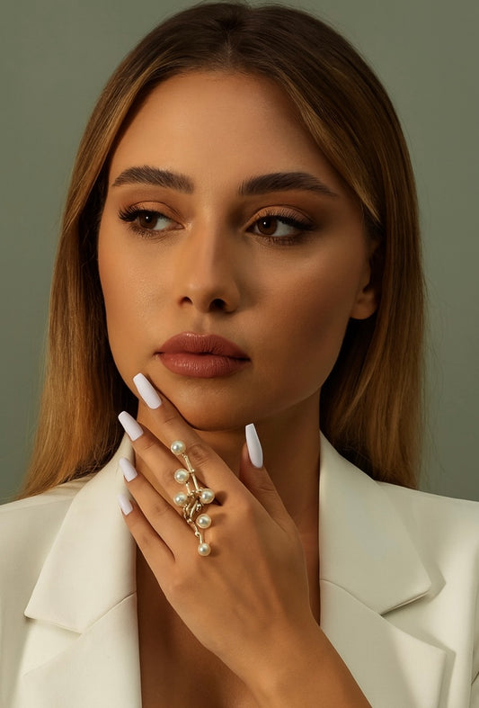 Elegant Pearl Wrap Ring