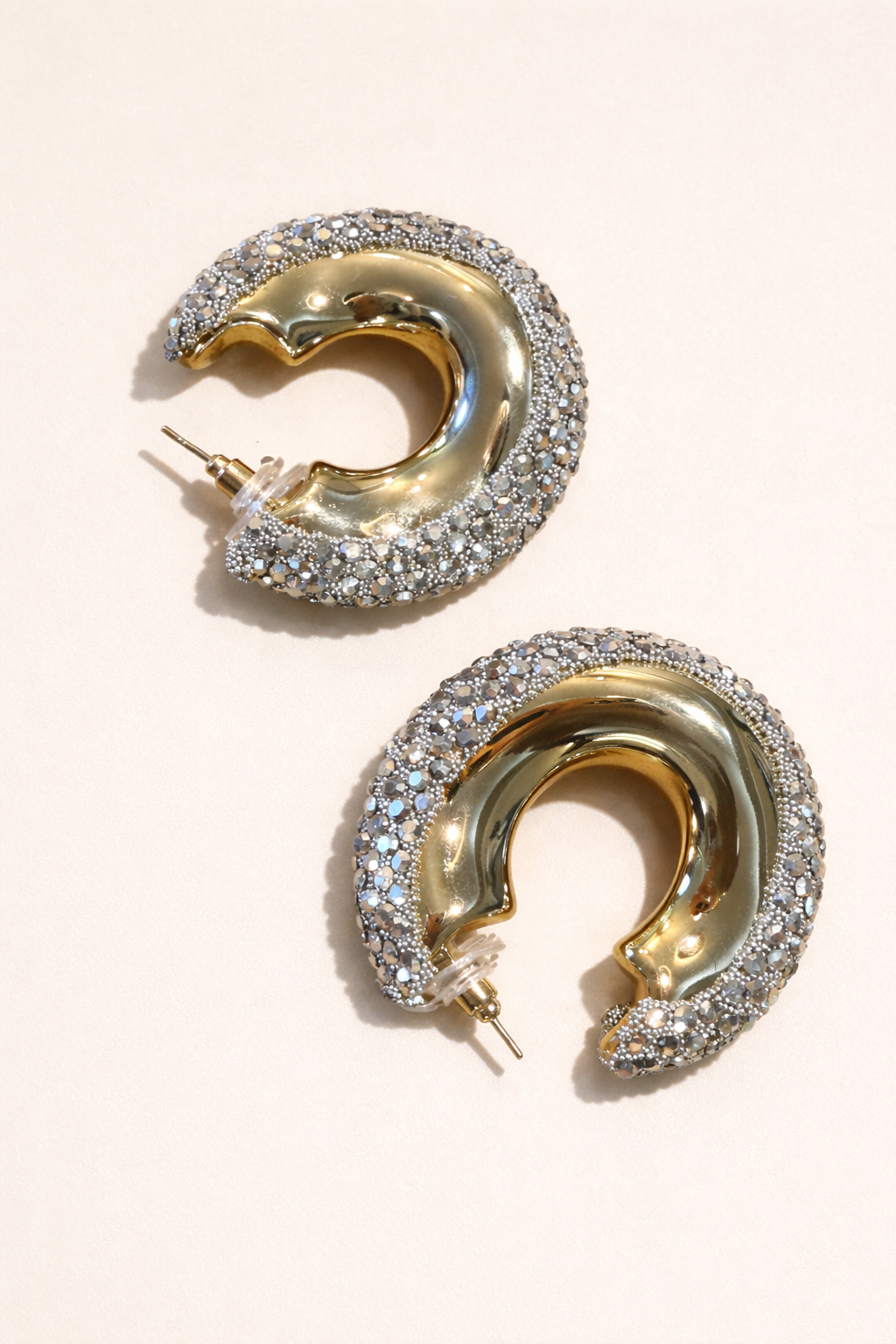 Silver Hoop Statement Earrings