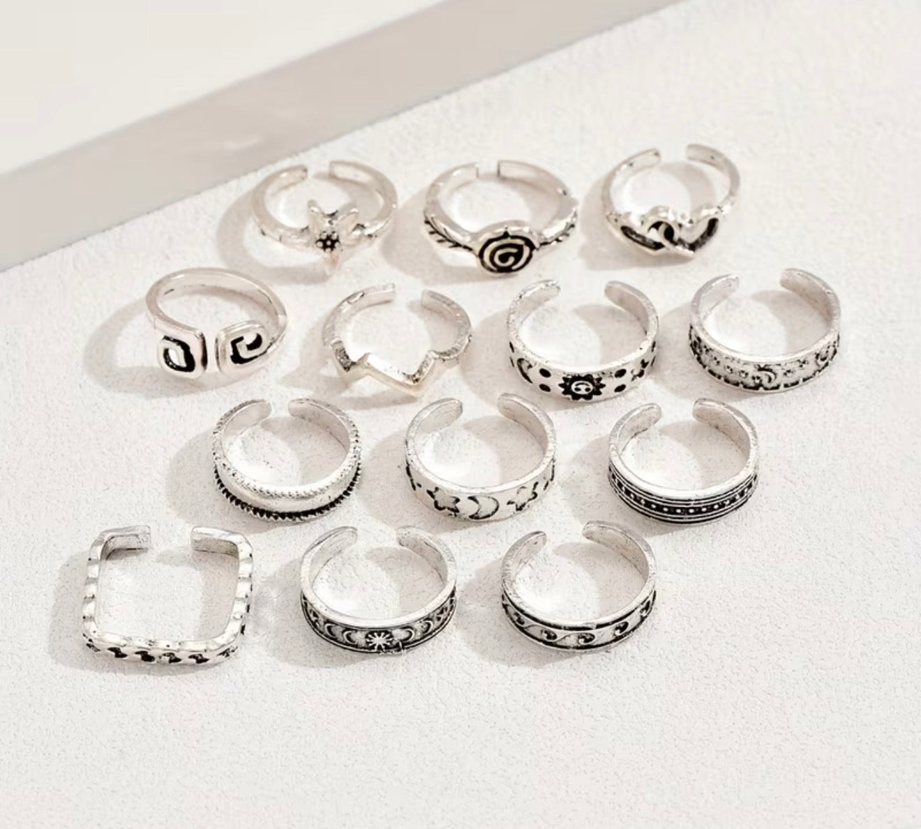 Vintage Lily Open-Toe Rings “Set of 13”