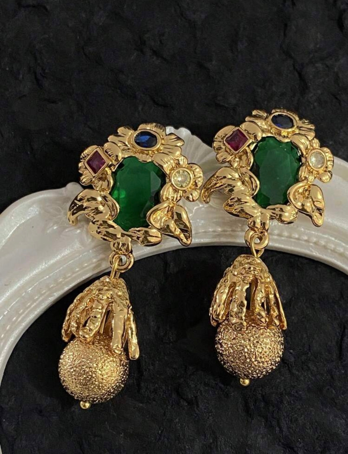 Green Gemstone Earrings