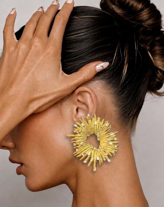 Lily Statement Golden Earrings