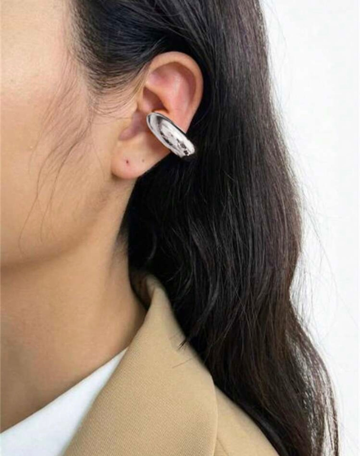 Clip on Silver Earring