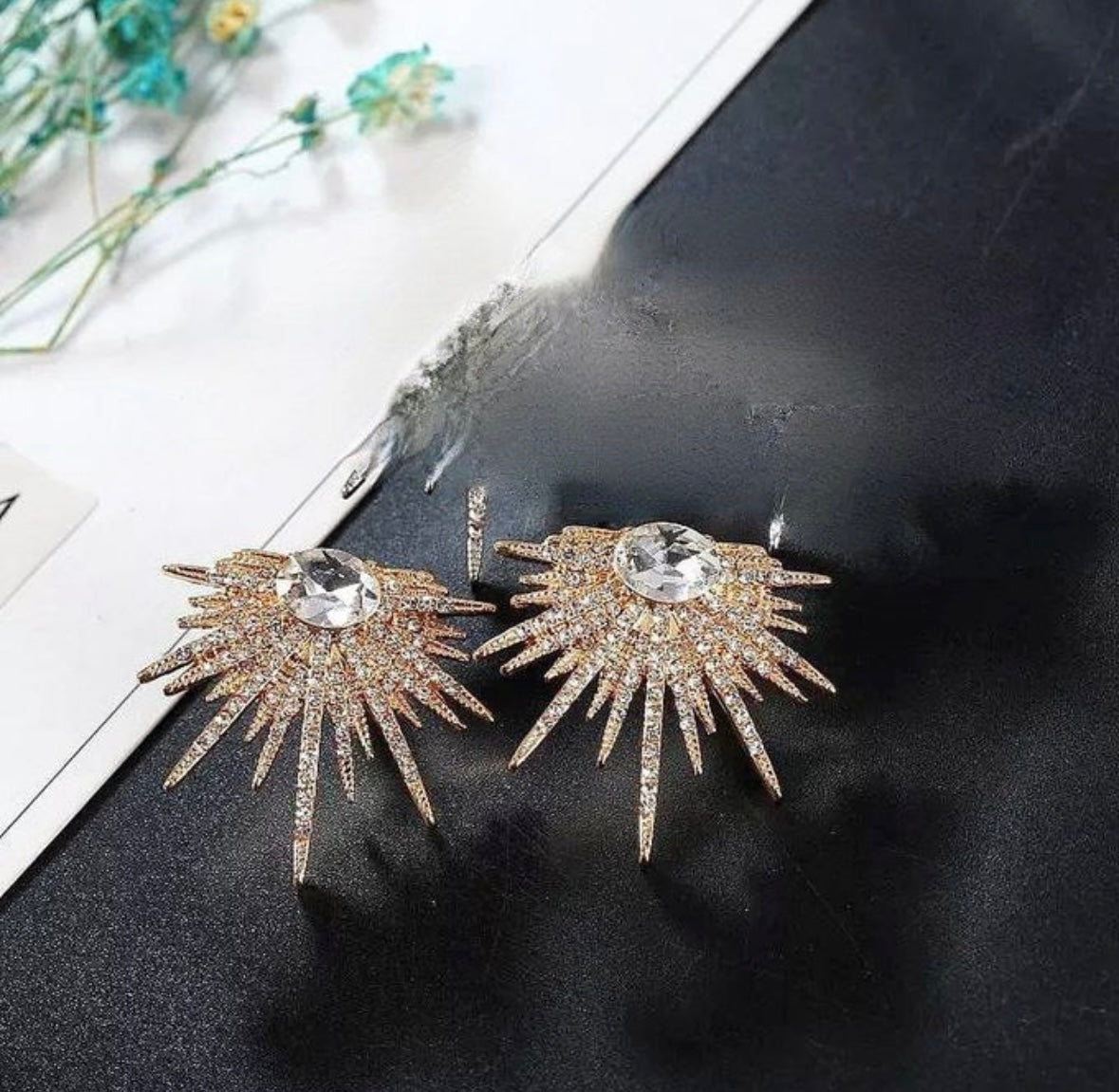 Super Shiny Zircon & Sterling Silver Earrings