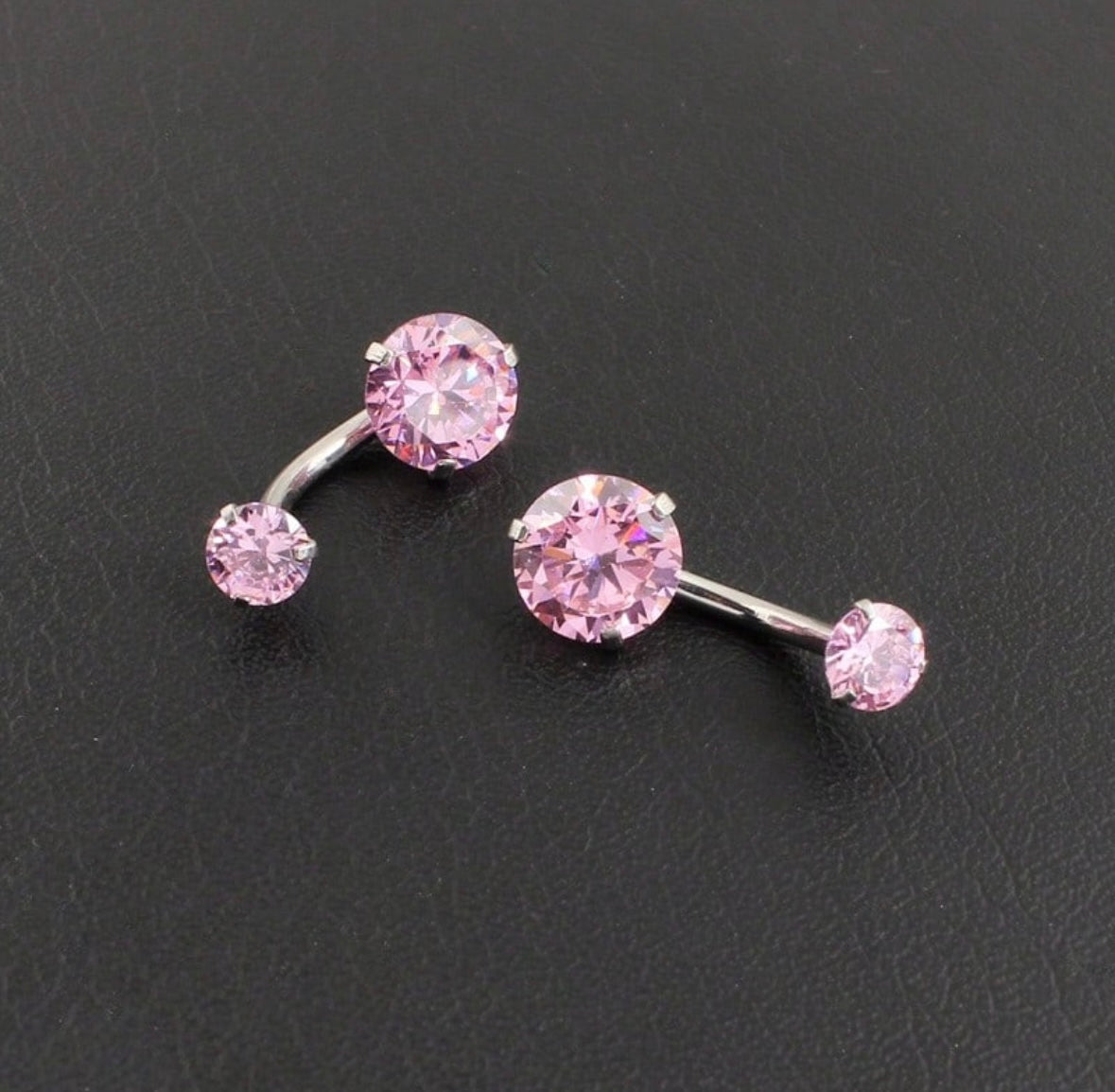 Pink Shiny Stone Belly Button