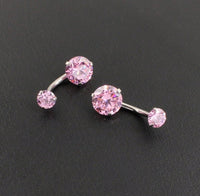 Pink Shiny Stone Belly Button