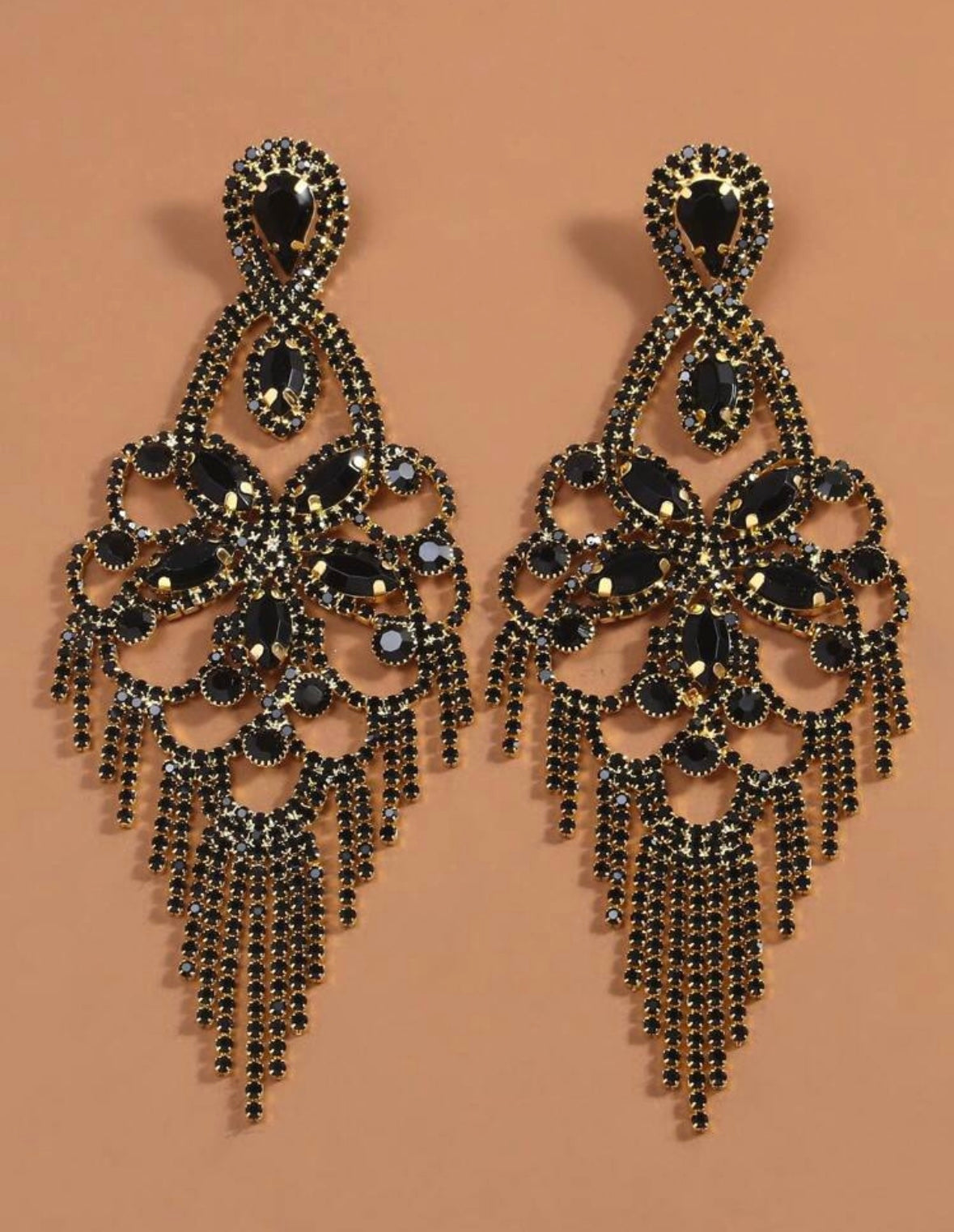 Black Baroque Earrings