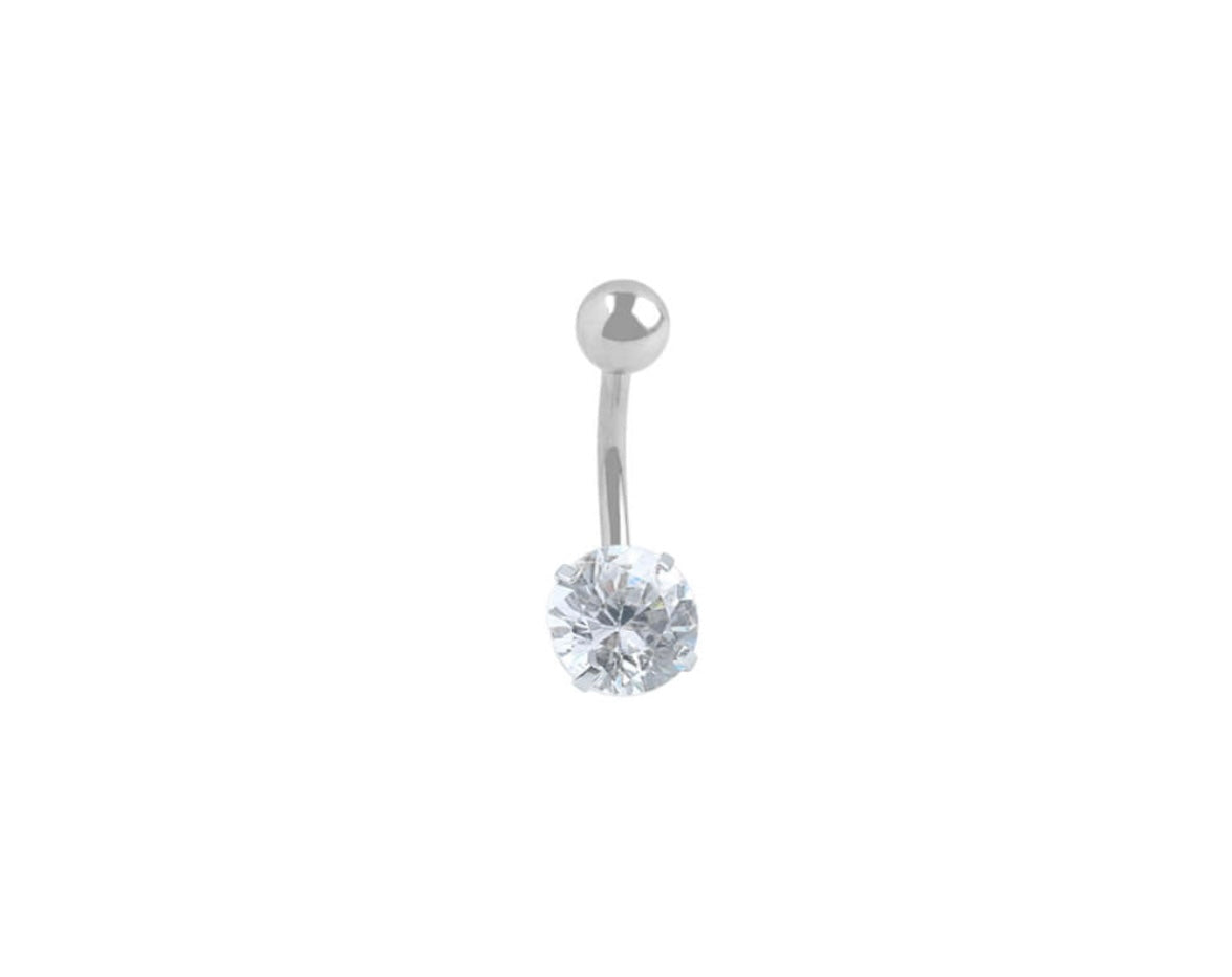 Silver Classic Belly Button