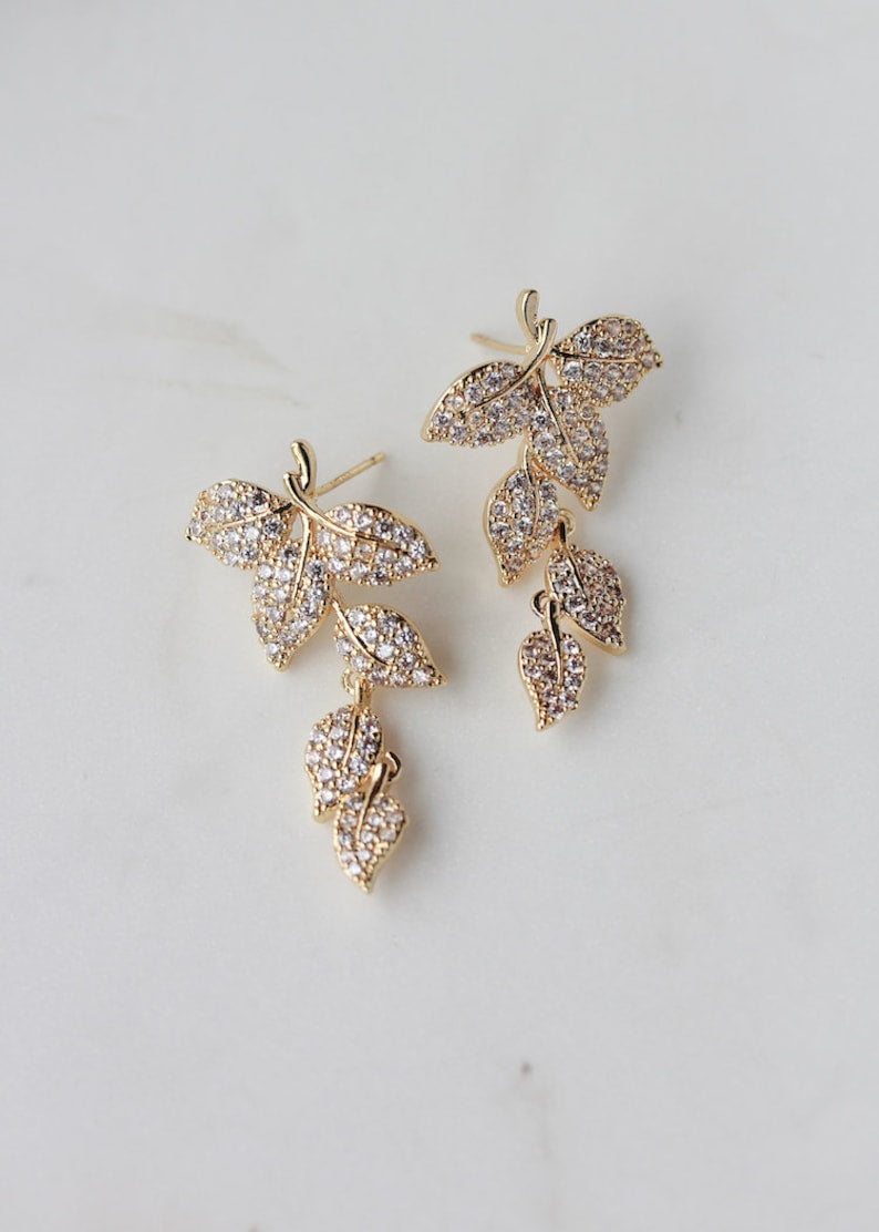 Sterling Silver Leaf Earrings « Super Shiny »