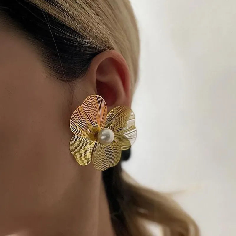 Golden Flower Earrings
