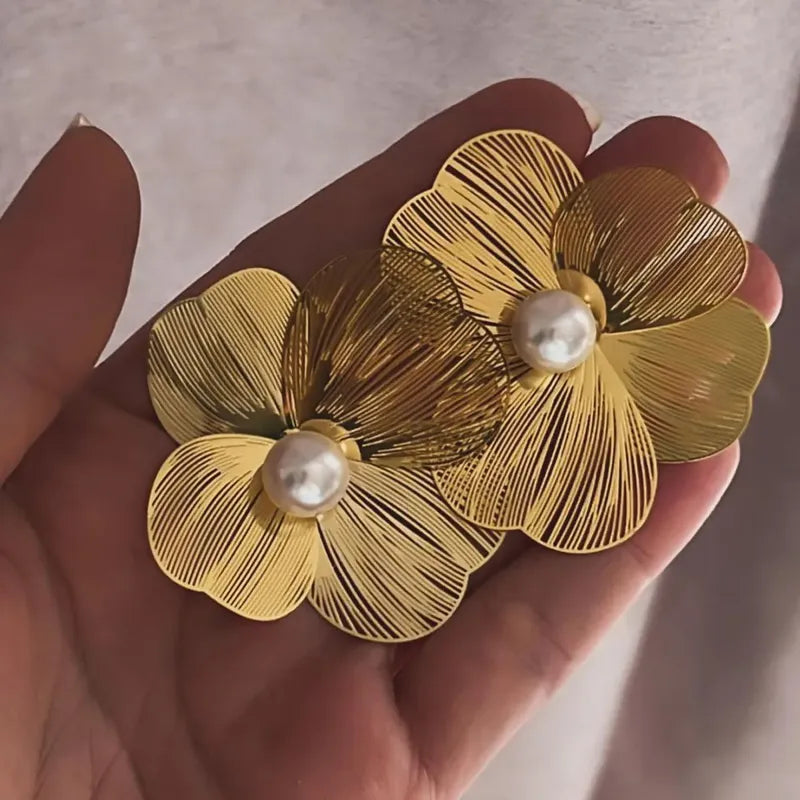 Golden Flower Earrings