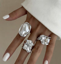 Perle Brute Ring Set