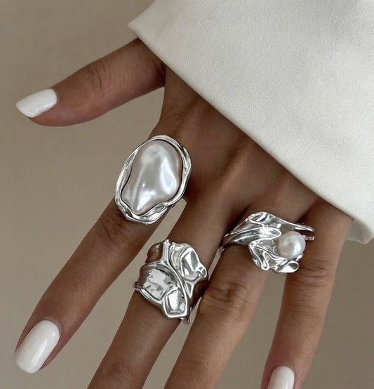 Perle Brute Ring Set