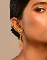 Resin Pink Statement Earrings