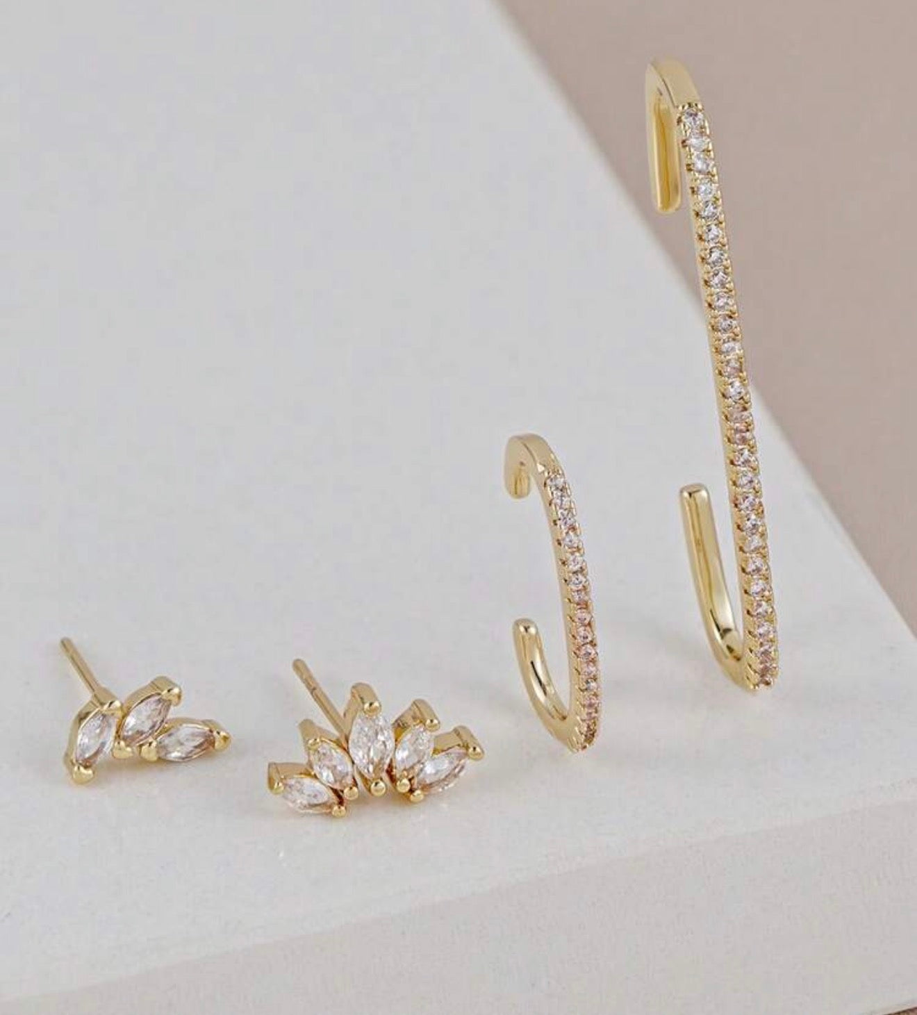 18K Gold Plated Rhinestone Set