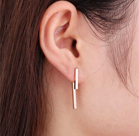 Stylish Stainless Steel Rose Gold Earrings