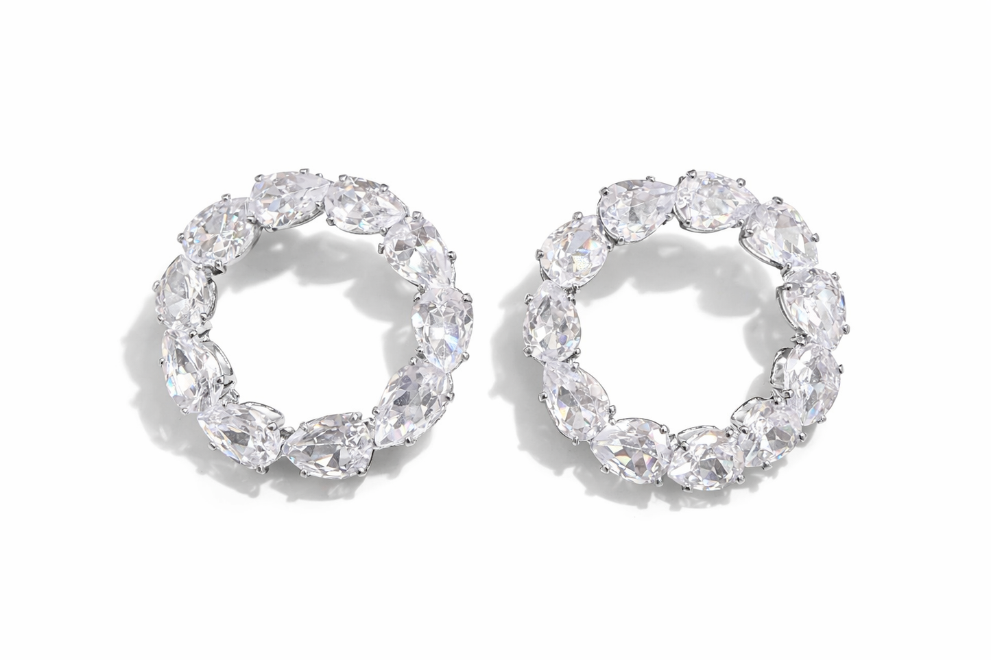 Crystal Halo Hoops Earrings
