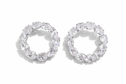 Crystal Halo Hoops Earrings