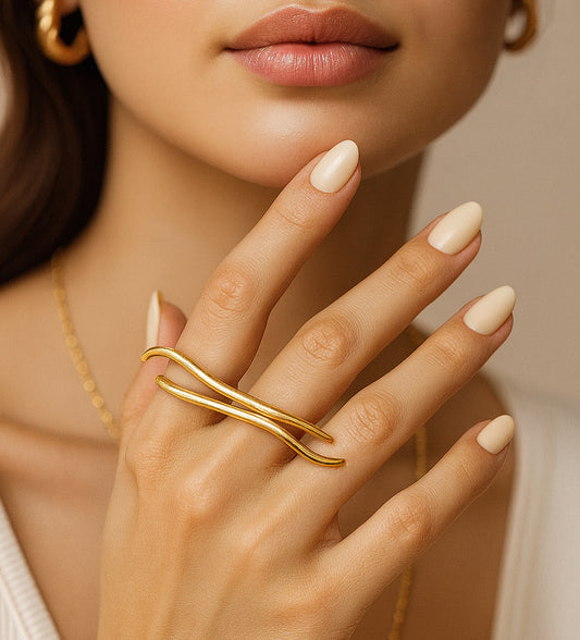 Golden Double Ring