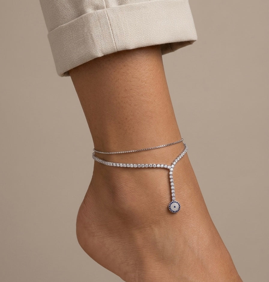 Bleu Zircon Super Shiny Anklet
