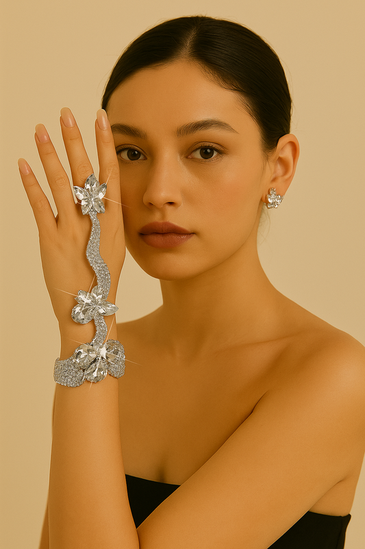Crystal Butterfly Hand Bracelet
