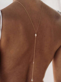 Elegant Oval Drop Back Chain with Necklace - One Piece