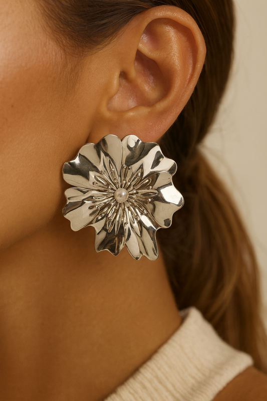 Pearl Flowery Earrings