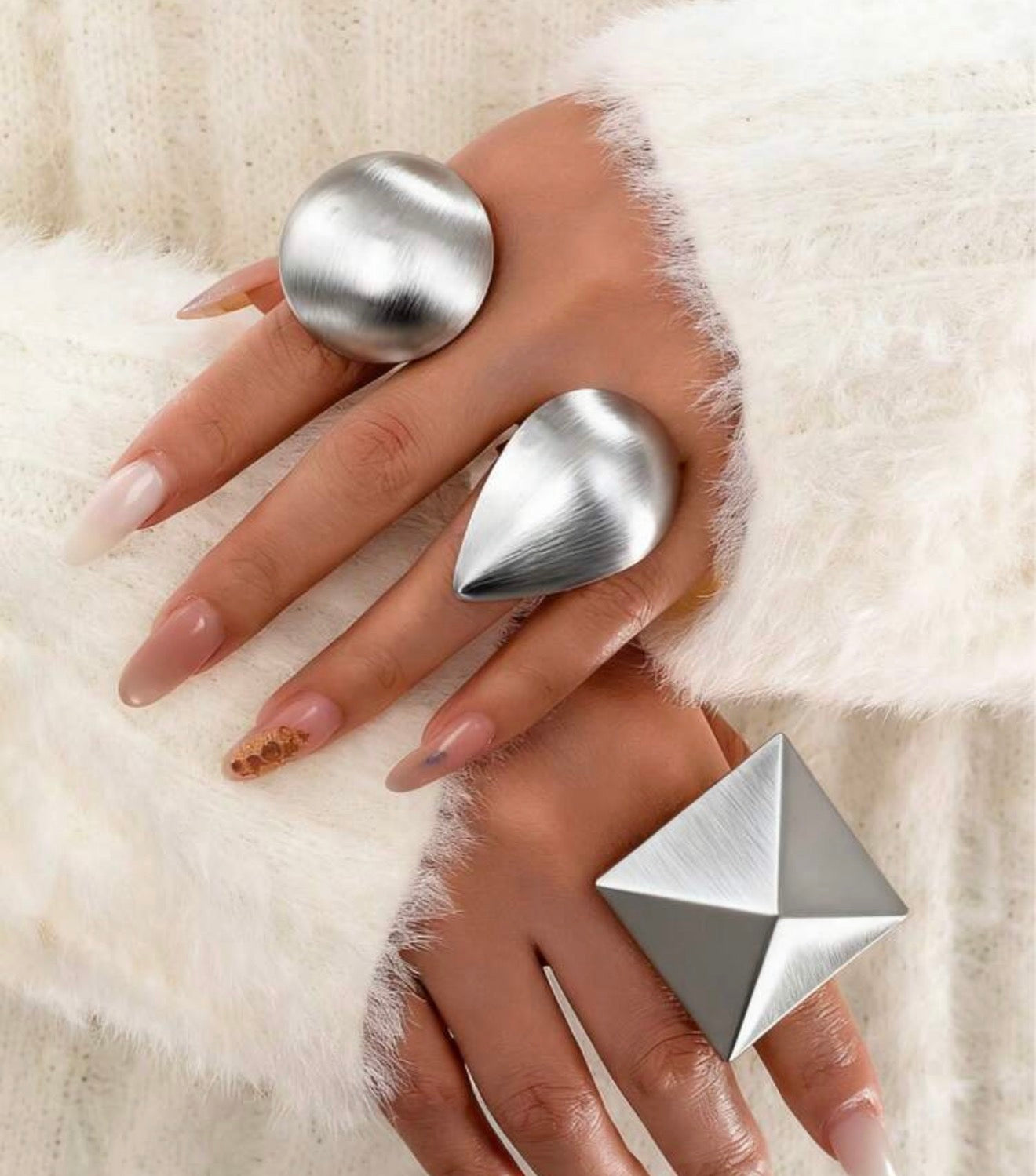 Three Pieces Statement Ring Set