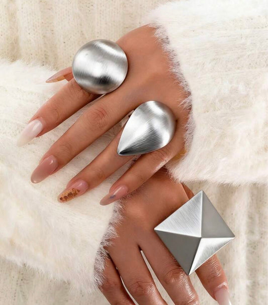 Three Pieces Statement Ring Set