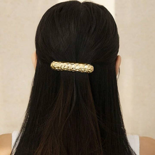 Hammered Gold Barrette